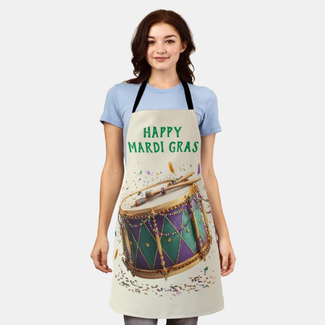 Mardi Gras Festive Drum Schürze (Getragen)