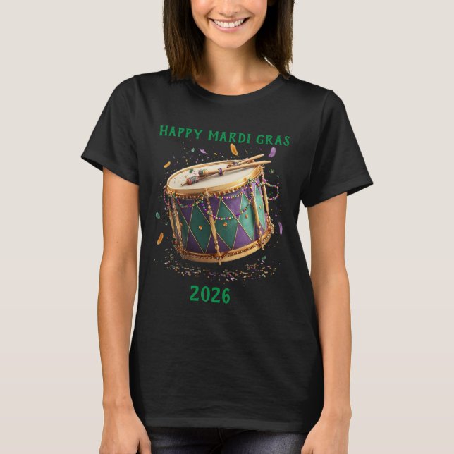 Mardi Gras Festive Drum T-Shirt (Vorderseite)