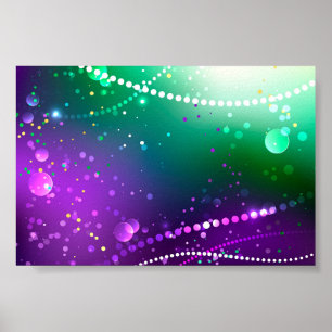 Mardi Gras Festiver Lila Hintergrund Poster
