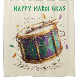 Mardi Gras Festtrommel Duschvorhang