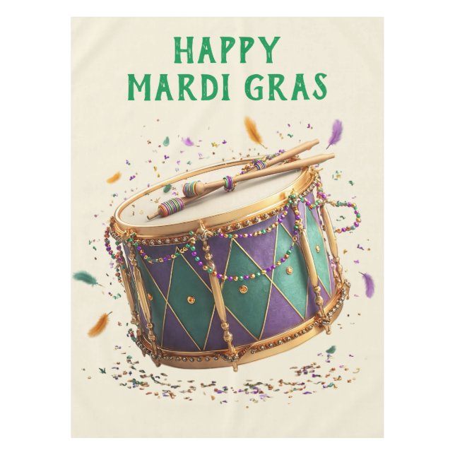Mardi Gras Festtrommel Tischdecke (Vorderseite)