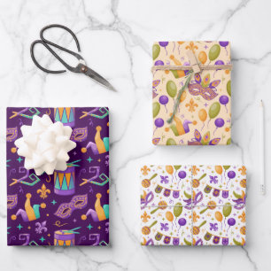 Mardi Gras Fett Dienstag Karneval Geschenkpapier Set