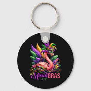 Mardi Gras Flamingo Hawaiian Tropical Party Männer Schlüsselanhänger