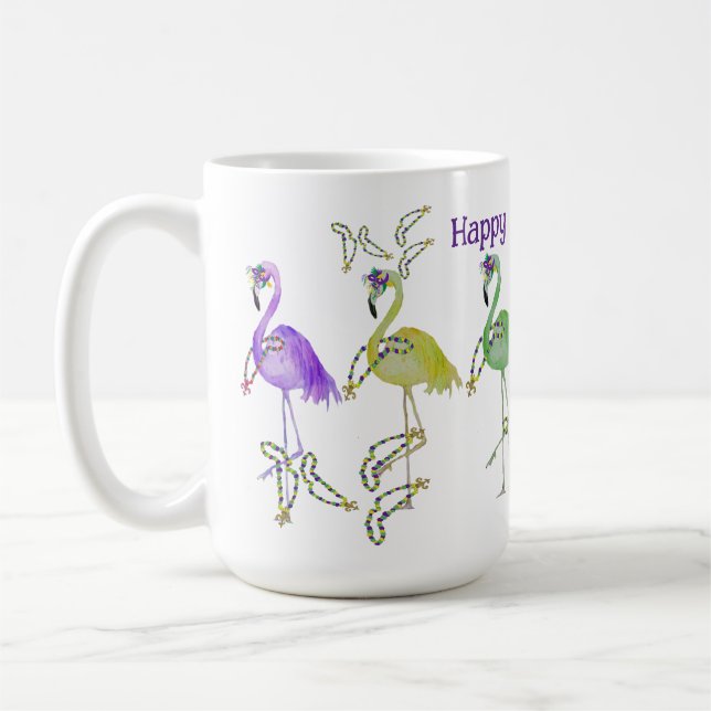Mardi Gras Flamingos Party Kaffeetasse (Links)