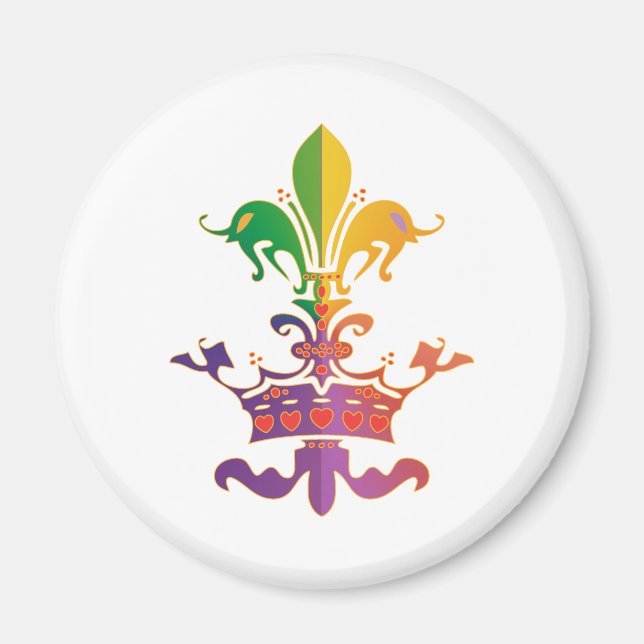 Mardi Gras Fleur de Crown Magnet (Vorne)