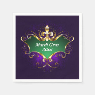 Mardi Gras Fleur-de-lis Add Year Serviette