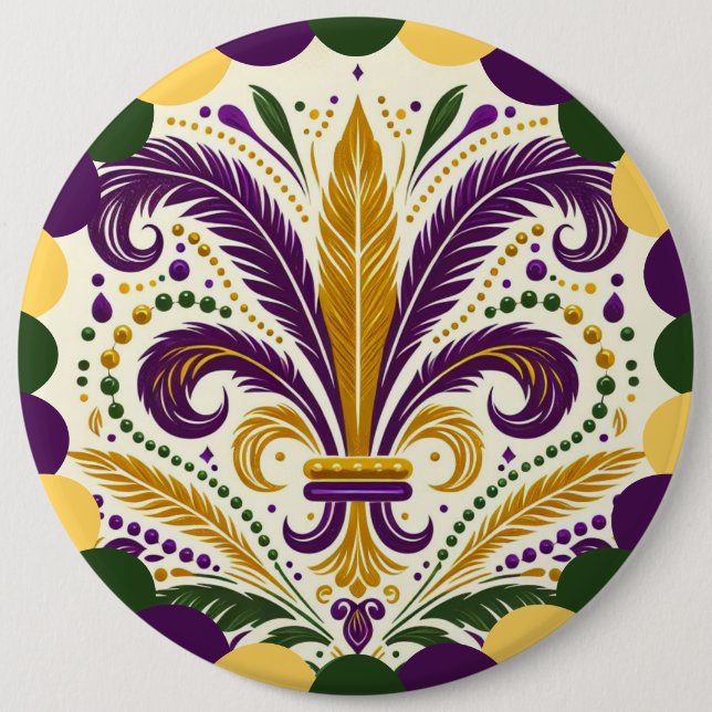 Mardi Gras fleur-de-lis Button (Vorderseite)