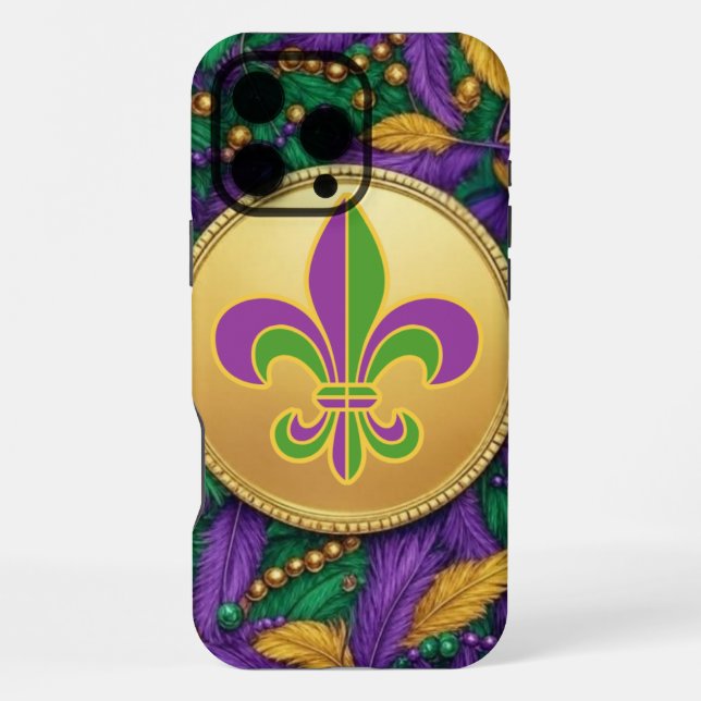 Mardi Gras Fleur de lis iPhone 16 Pro Max Hülle (Rückseite)