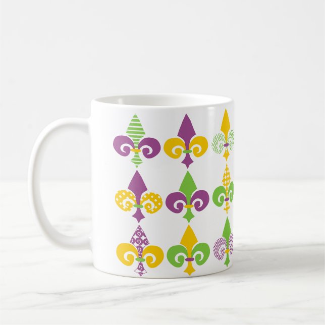 Mardi Gras Fleur de Lis Kaffeetasse (Links)