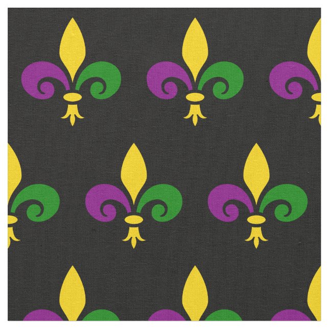 Mardi-Gras-Fleur-de-lis-Muster Stoff (Nahaufnahme)