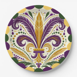 Mardi Gras fleur-de-lis Pappteller