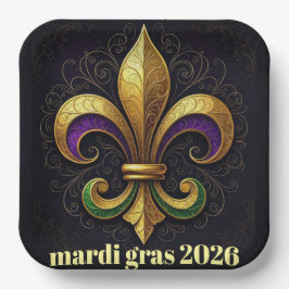Mardi Gras Fleur de Lis Party Pappteller