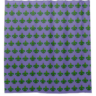 Mardi Gras Fleur de Lis Rideau de douche violet