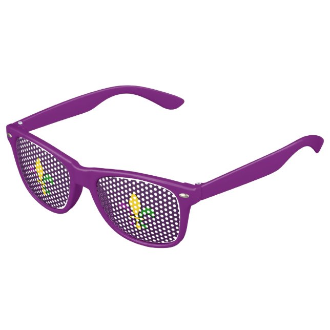 Mardi-Gras-Fleur-de-lys Partybrille (Schrägansicht)