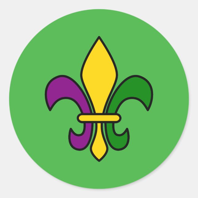 Mardi-Gras-Fleur-de-lys Runder Aufkleber (Vorderseite)