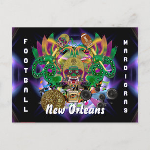 Mardi Gras Football King View Tips bitte Einladungspostkarte