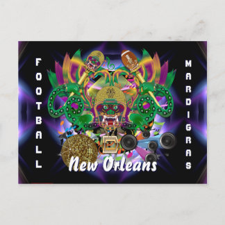 Mardi Gras Football King View Tips bitte Einladungspostkarte