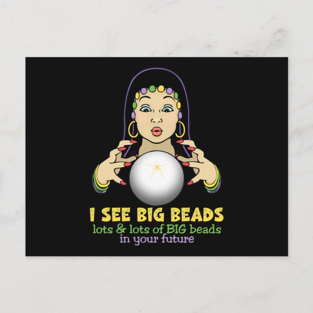 Mardi Gras Fortune Teller Postkarte (Vorderseite)