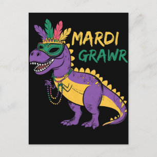 Mardi Gras, Frauen Mardi Gras, Krebs-Shirt Mardi Feiertagspostkarte