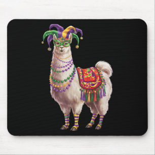 Mardi Gras Funny Llama New Orleans Lo Mousepad