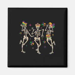 Mardi Gras Funny Skeletts Tanzkarneval Parade Magnet