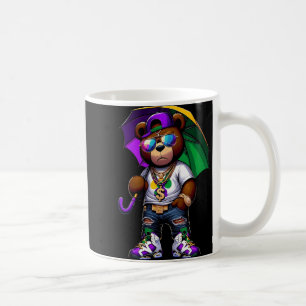 Mardi Gras für Jungen Herren Hip Hop Teddybär New Kaffeetasse