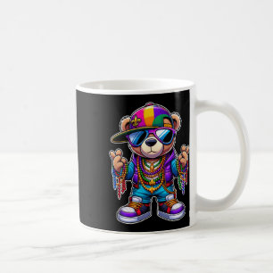 Mardi Gras für Jungen Männer Hip Hop Süßer Bär New Kaffeetasse