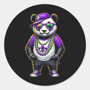 Mardi Gras für Jungen Männer Hüftpfropfen Panda Ne Runder Aufkleber
