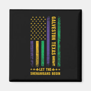 Mardi Gras Galveston Texas Fleur-de-lis American F Magnet