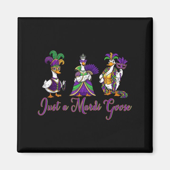 Mardi Gras Gans 2026 Geschenk Lustiges T-Shirt Män Magnet (Vorne)