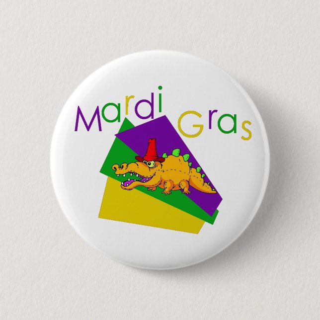 Mardi Gras Gator Button (Vorderseite)