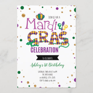 Mardi Gras Geburtstag einladen Einladung