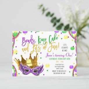 Mardi Gras Geburtstagsparty Einladung