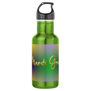 Mardi Gras Gelb, Lila, Grün Edelstahlflasche