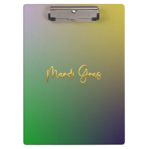 Mardi Gras Gelb, Lila, grün Klemmbrett