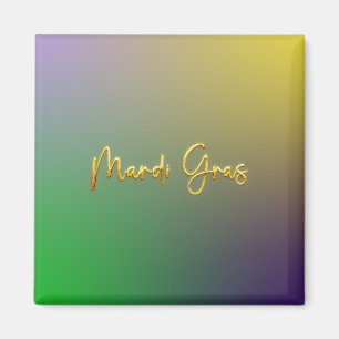 Mardi Gras Gelb, Lila, grün Magnet