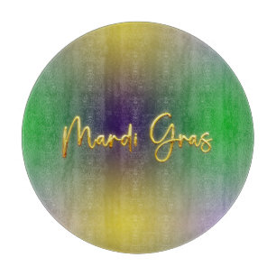 Mardi Gras Gelb, Lila, grün Schneidebrett