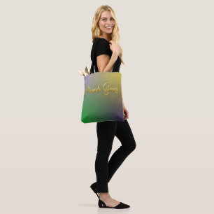 Mardi Gras Gelb, Lila, Grün Tasche