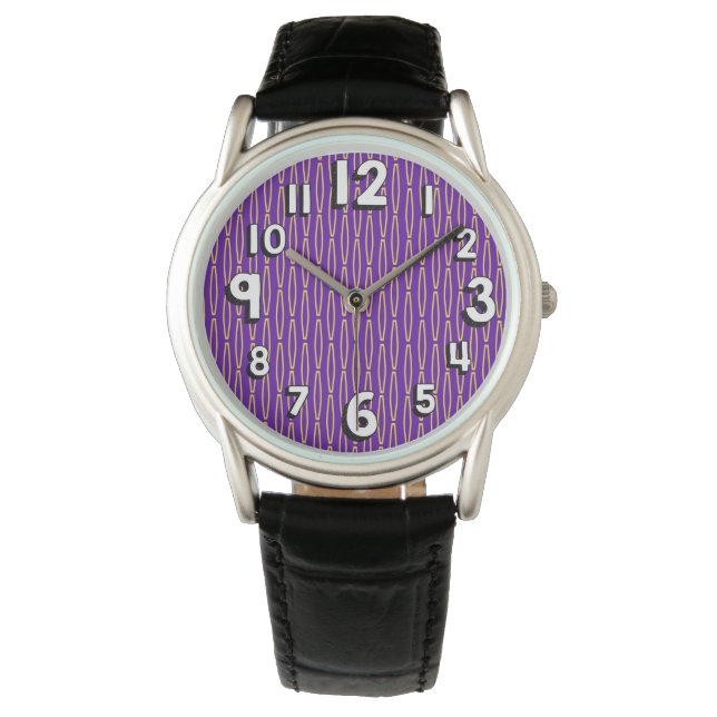 Mardi Gras Geometric Repeat Armbanduhr (Vorderseite)
