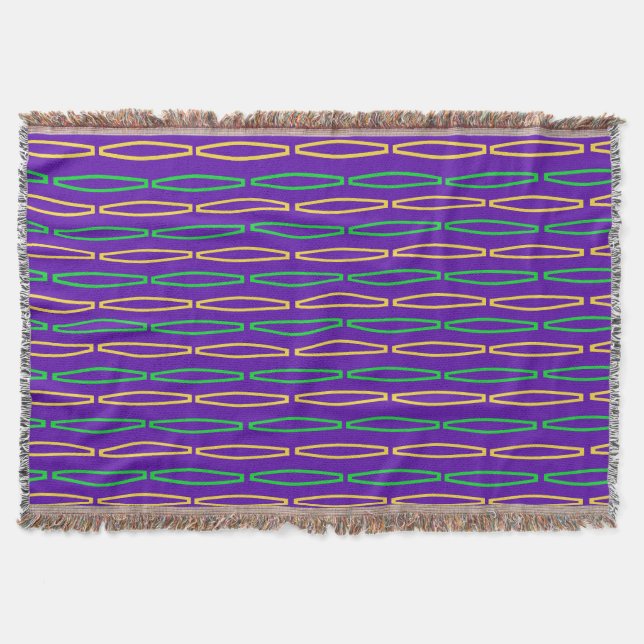Mardi Gras Geometric Repeat Decke (Vorderseite)