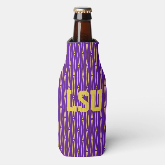 Mardi Gras Geometric Repeat Flasche Cooler Flaschenkühler (Flaschenvorderseite)