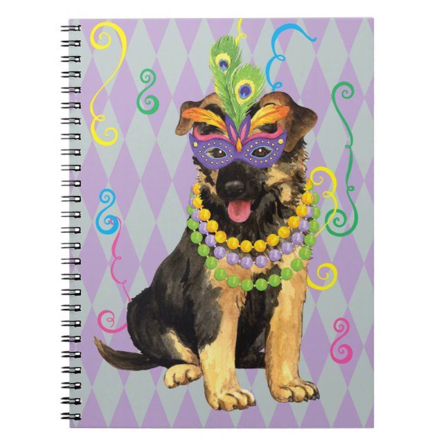 Mardi Gras German Shepherd Notizblock (Vorderseite)