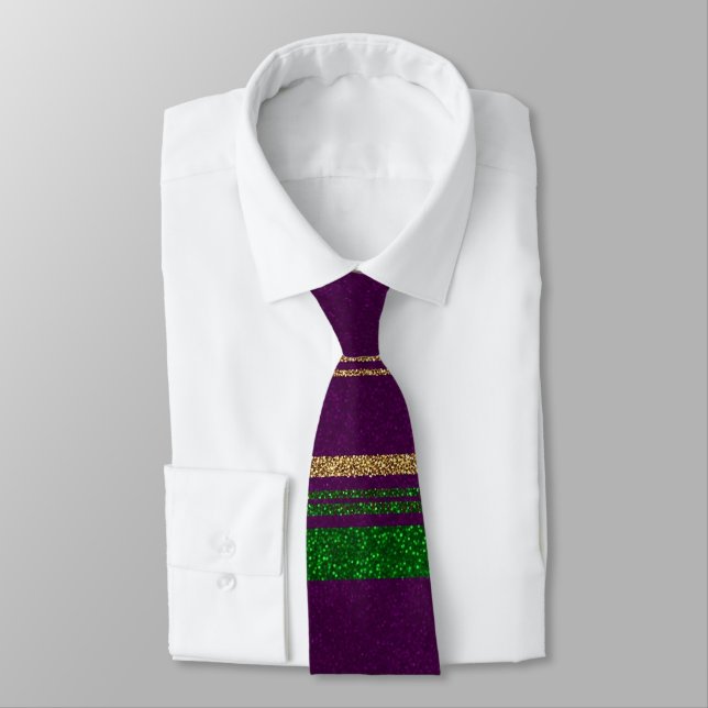 Mardi Gras Gestreift  Krawatte (Gebunden)