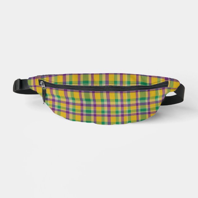 Mardi Gras Gingham gemustert Bauchtasche (Vorderseite)