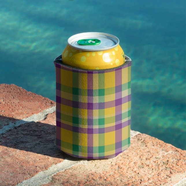 Mardi Gras Gingham gemustert Dosenkühler (In Situ Pool)