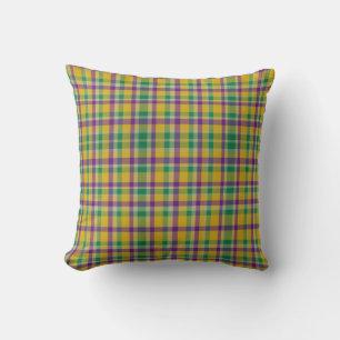 Mardi Gras Gingham gemustert Kissen