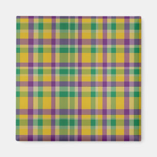 Mardi Gras Gingham gemustert Magnet