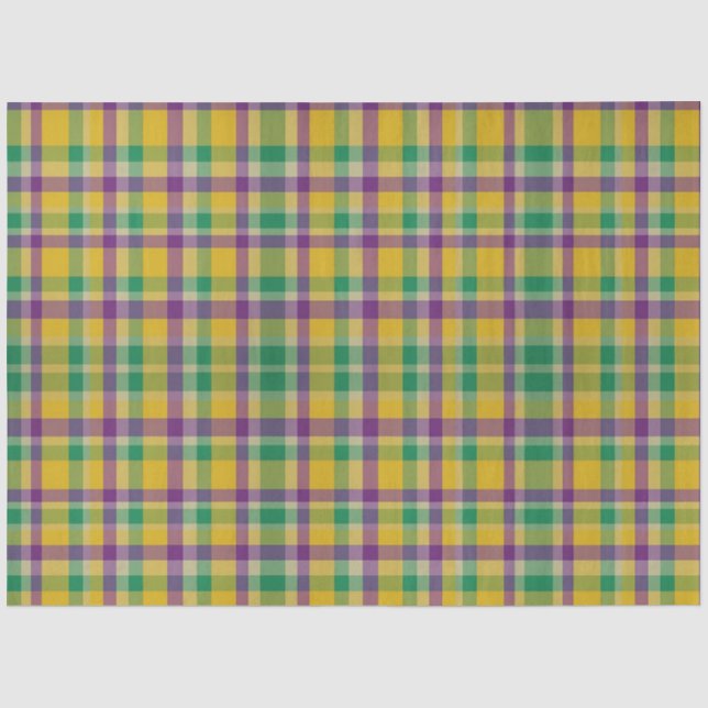 Mardi Gras Gingham gemustert Seidenpapier (Vorderseite)