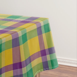 Mardi Gras Gingham gemustert Tischdecke