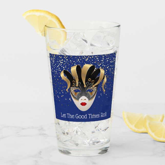 Mardi Gras Glass Ließ die Rolle der guten Zeiten Glas (Vorderseite Ice)